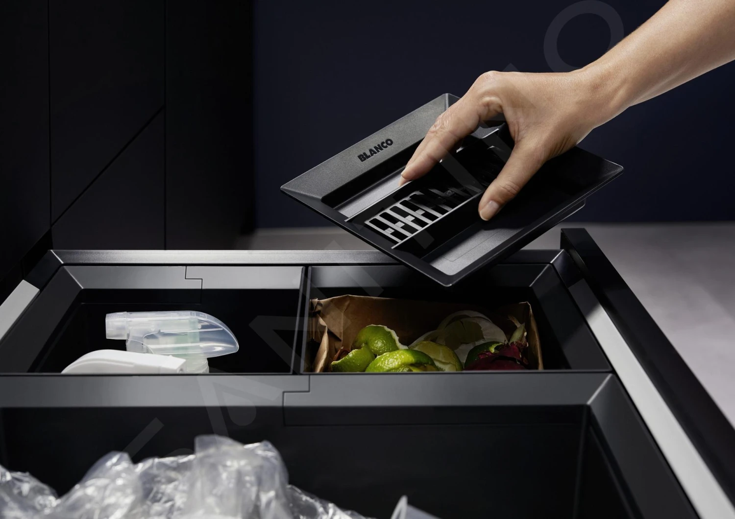 Blanco Flexon II - Cubo De Basura Extraíble Empotrado, Con Compartimientos Separados, Capacidad 46 L 526643 5 Blanco Flexon II - Cubo De Basura Extraíble Empotrado, Con Compartimientos Separados, Capacidad 46 L 526643 - Imagen 5