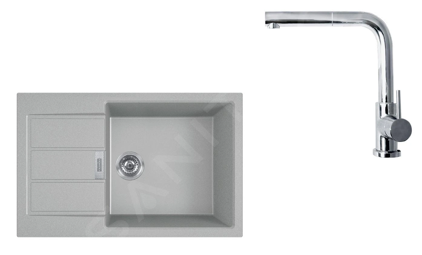 Franke Conjuntos De Cocina - Conjunto T88, Fregadero De Tectonite S2D 611-78 XL Y Grifo FP 0147.031, Gris/cromo 143.0618.744 1 Franke Conjuntos De Cocina - Conjunto T88, Fregadero De Tectonite S2D 611-78 XL Y Grifo FP 0147.031, Gris/cromo 143.0618.744