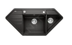 Blanco Lexa 9 - Fregadero De Silgranite, 1070x510 Mm, Con Control De Desagüe, Negro 525910