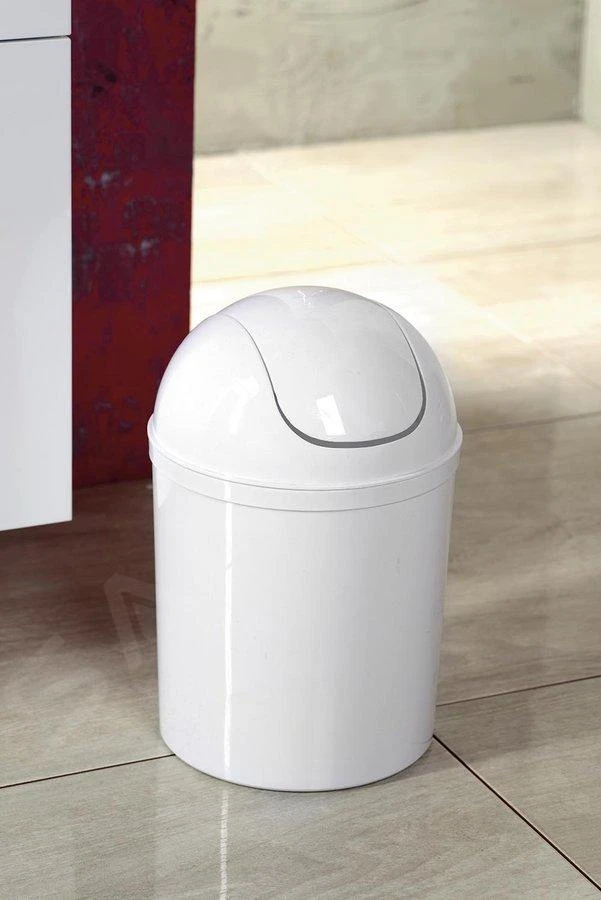 Aqualine Accesorios - Cubo De Basura Basculante 5l, Plástico Blanco 20309 3 Aqualine Accesorios - Cubo De Basura Basculante 5l, Plástico Blanco 20309 - Imagen 3