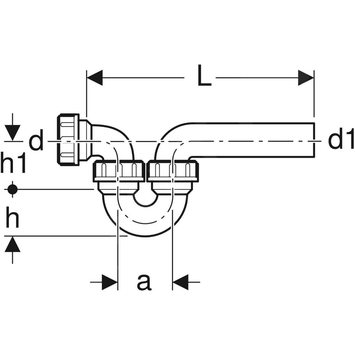 Geberit Accesorios - Sifón De Fregadero, Con Conexión De Rosca, Entrada/salida Horizontal, D 50 Mm, D1 56 Mm 152.045.16.1 2 Geberit Accesorios - Sifón De Fregadero, Con Conexión De Rosca, Entrada/salida Horizontal, D 50 Mm, D1 56 Mm 152.045.16.1 - Imagen 2