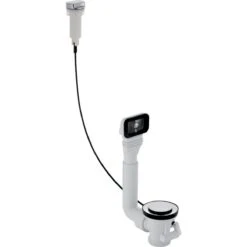 Geberit Accesorios - Conexión De Desagüe Y Rebosadero De Fregadero, Con Control Giratorio G 1 1/2, Cromo Brillante 152.929.20.1