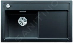 Blanco Zenar 45 - Fregadero De Silgranite, 860x510 Mm, Con Control De Desagüe, Negro 526034