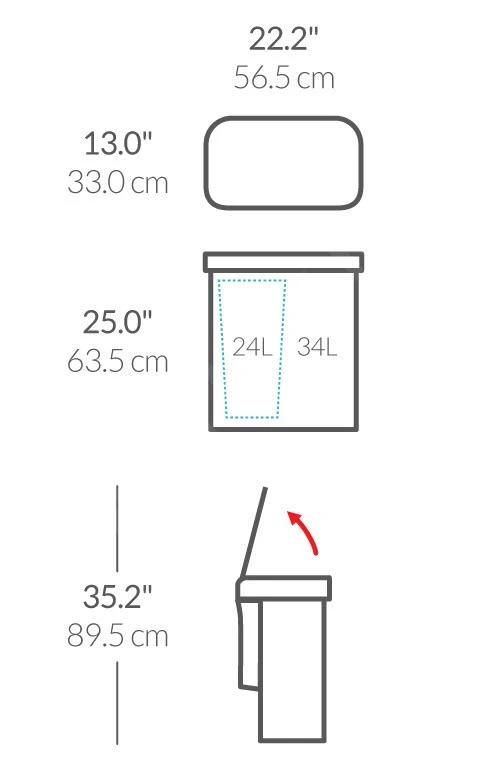 Simplehuman Cubos De Basura - Cubo De Basura Con Apertura Sin Contacto Para Residuos Clasificados, Con Sensor De Voz Y De Movimiento, 58 L, Acero Inoxidable Cepillado ST2036 2 Simplehuman Cubos De Basura - Cubo De Basura Con Apertura Sin Contacto Para Residuos Clasificados, Con Sensor De Voz Y De Movimiento, 58 L, Acero Inoxidable Cepillado ST2036 - Imagen 2