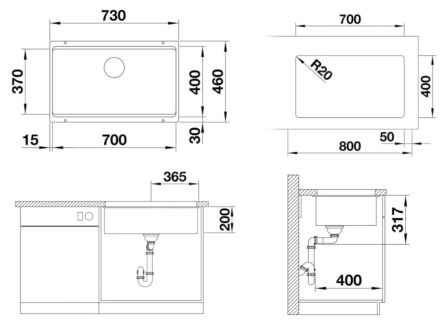Blanco Etagon 700 - Fregadero De Silgranite, 730x460 Mm, Con Correderas, Café 525176 2 Blanco Etagon 700 - Fregadero De Silgranite, 730x460 Mm, Con Correderas, Café 525176 - Imagen 2