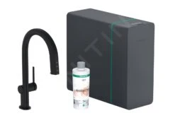 Hansgrohe Aqittura M91 - Grifo De Fregadero Con Caño Extraíble, SodaSystem, SBox, Negro Mate 76836670
