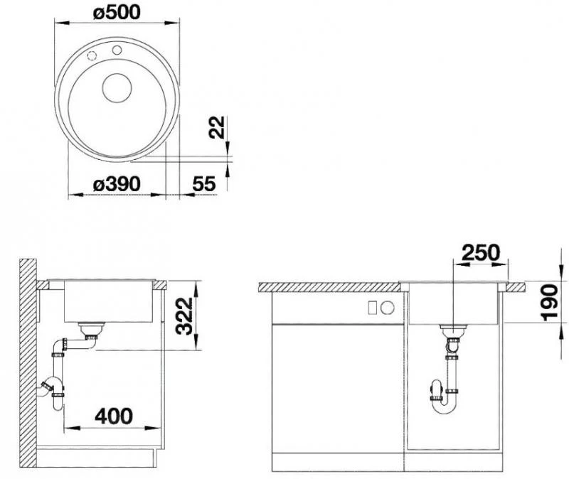 Blanco Riona 45 - Fregadero De Silgranite, Diámetro 500 Mm, Blanco 521398 2 Blanco Riona 45 - Fregadero De Silgranite, Diámetro 500 Mm, Blanco 521398 - Imagen 2