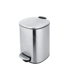 Nimco Cubos De Basura - Cubo De Basura 5 L, Acero Inoxidable Mate KOS 9005-10
