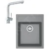 Franke Conjuntos De Cocina - Conjunto De Cocina T50, Fregadero De Tectonite SID 610-40 Y Grifo Samoa, Gris/cromo 114.0508.402