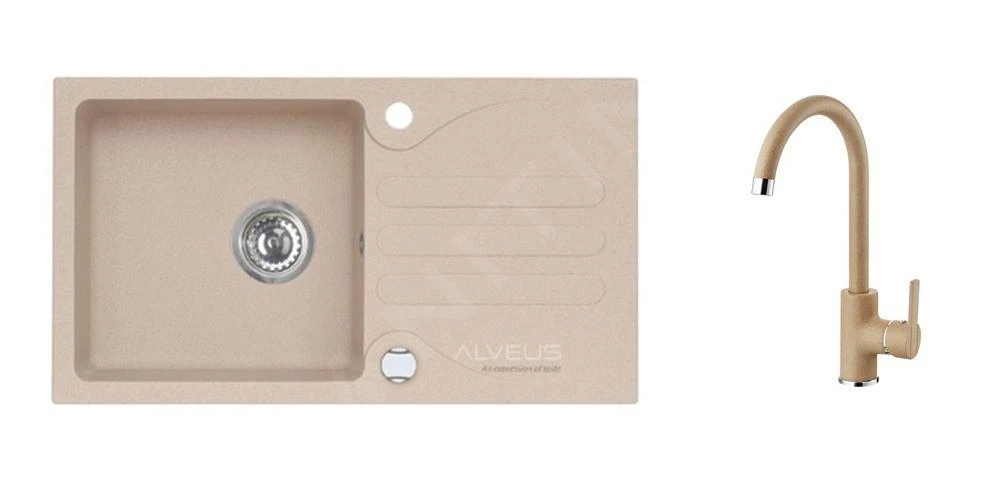 Alveus Conjuntos De Cocina - Conjunto De Fregadero Galapagos 30 Y Grifo Tonia, Beige SETA125 1 Alveus Conjuntos De Cocina - Conjunto De Fregadero Galapagos 30 Y Grifo Tonia, Beige SETA125
