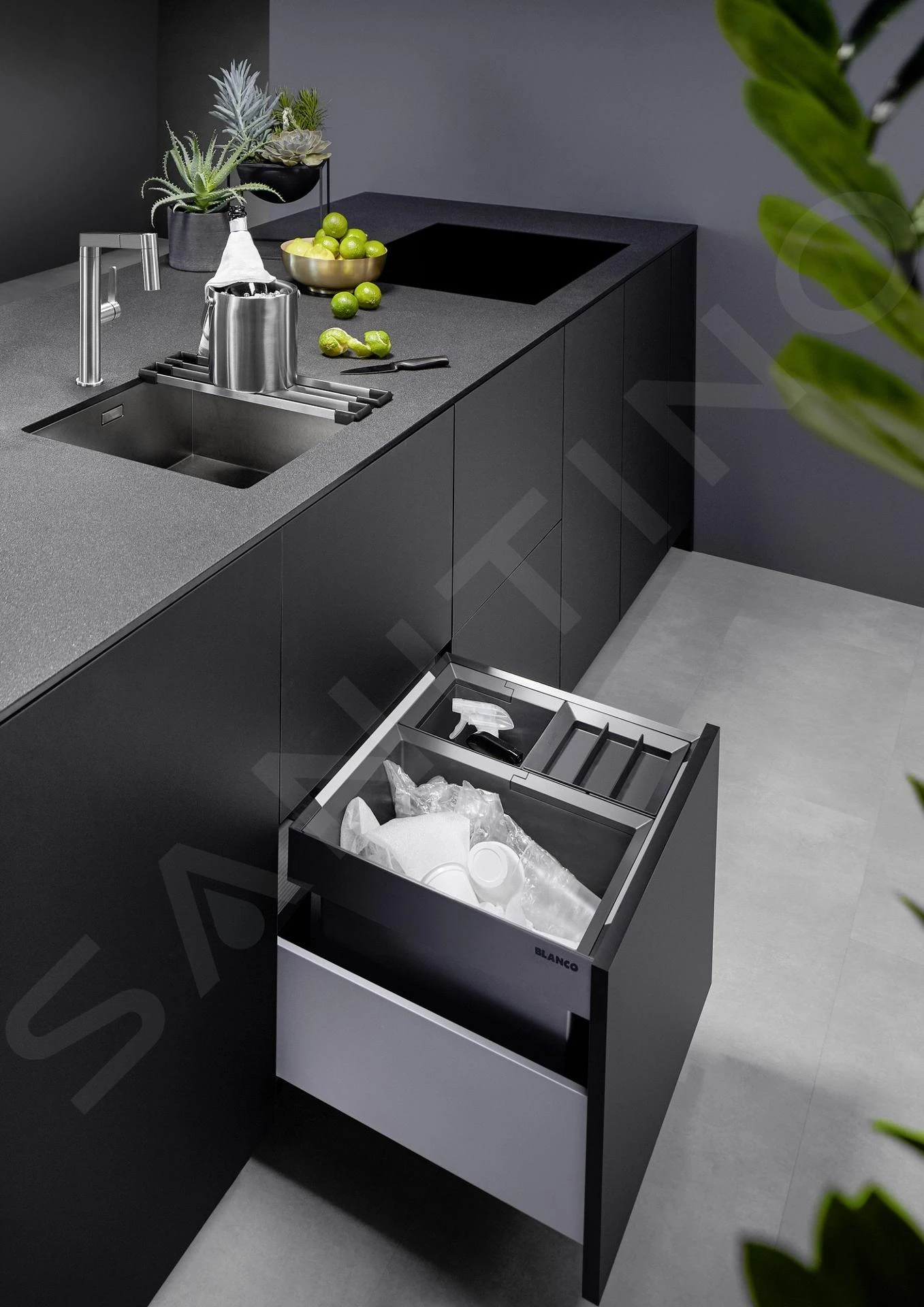 Blanco Flexon II - Cubo De Basura Extraíble Empotrado, Con Compartimientos Separados, Capacidad 46 L 526643 6 Blanco Flexon II - Cubo De Basura Extraíble Empotrado, Con Compartimientos Separados, Capacidad 46 L 526643 - Imagen 6