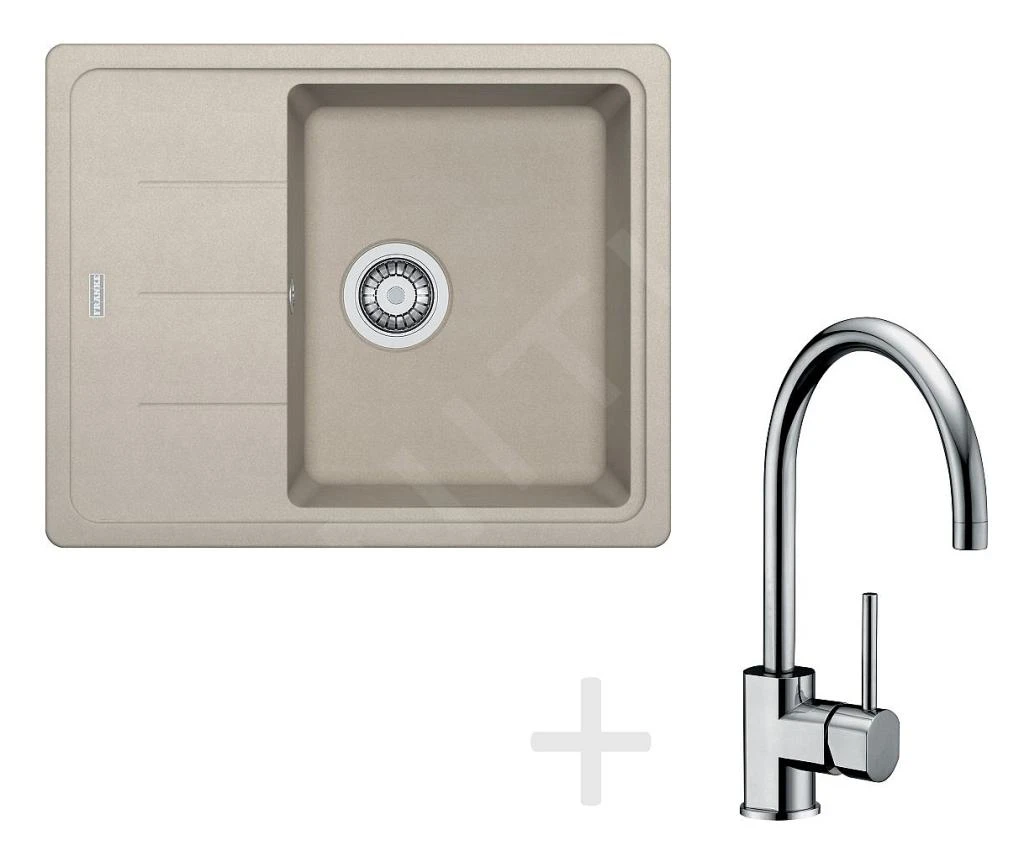 Franke Conjuntos De Cocina - Conjunto De Cocina G54, Fregadero De Granito BFG 611-62, Sahara + Grifo FG 650, Cromo 114.0323.811