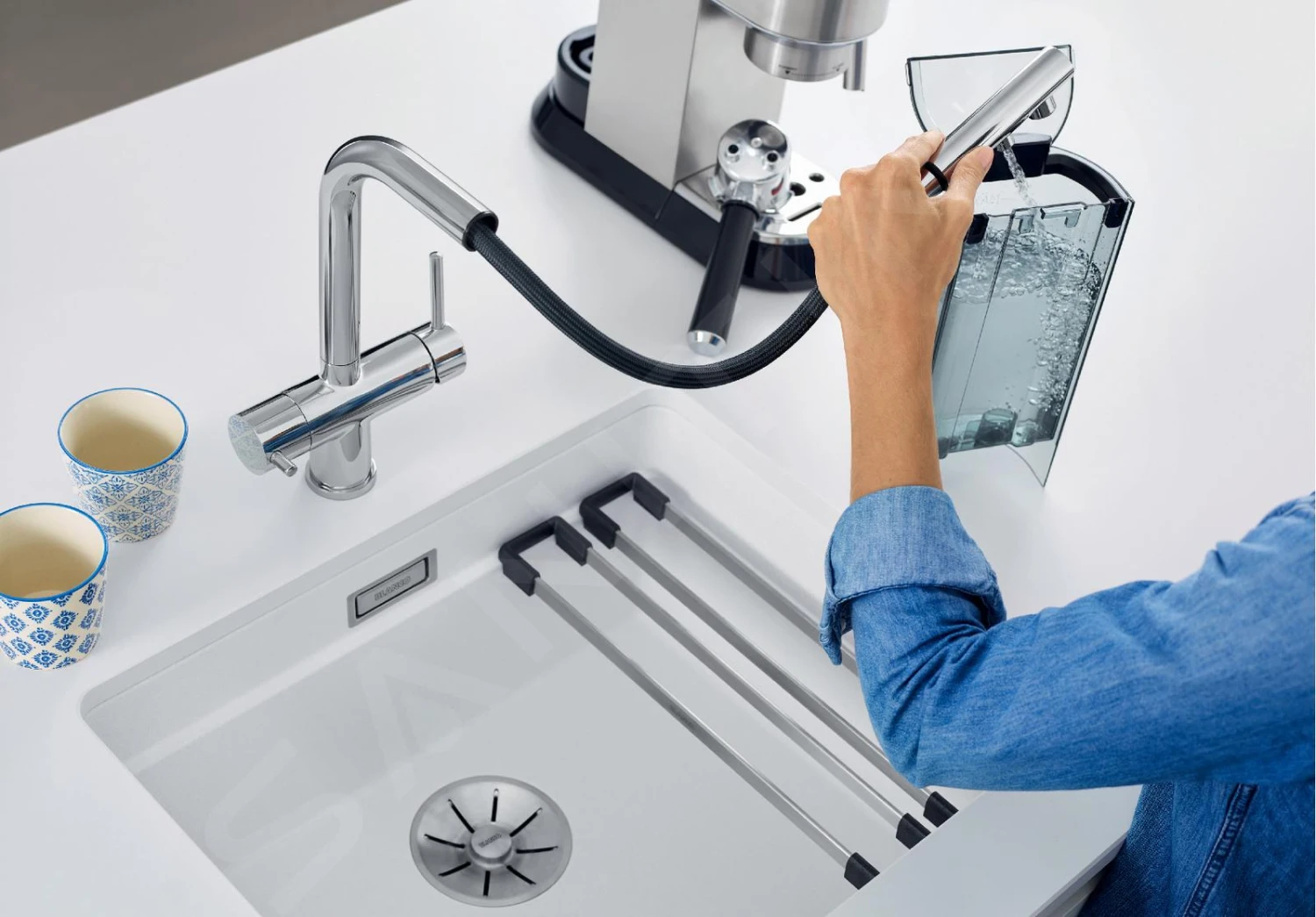 Blanco Fontas S II - Grifo De Fregadero Con Salida Extraíble Y Filtración, Roca Gris 525207 3 Blanco Fontas S II - Grifo De Fregadero Con Salida Extraíble Y Filtración, Roca Gris 525207 - Imagen 3