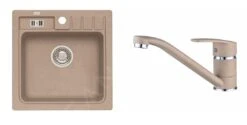 Alveus Conjuntos De Cocina - Conjunto De Fregadero Niagara 20 Y Grifo Nina, Beige SETA091