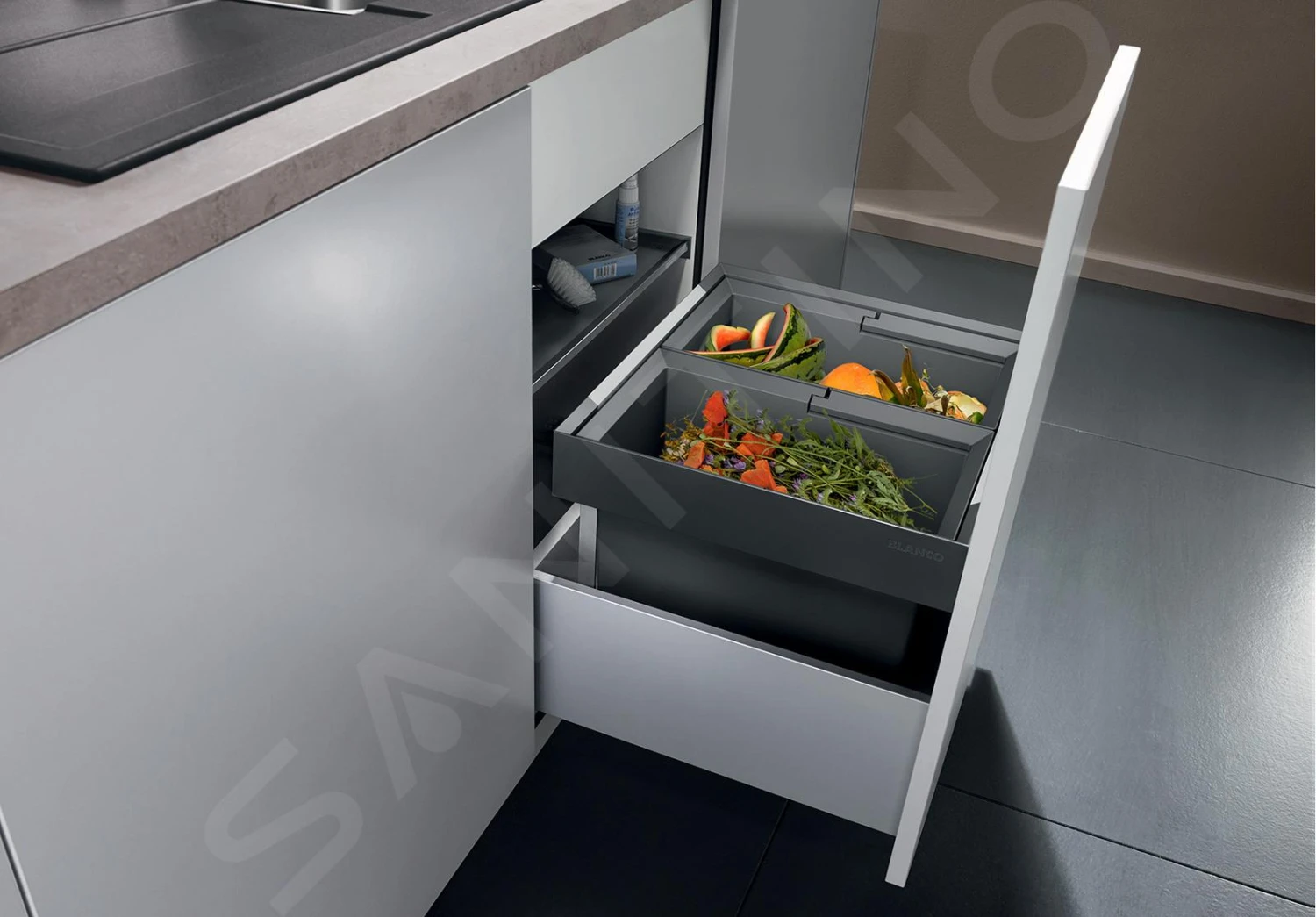 Blanco Flexon II - Cubo De Basura Extraíble, Con Separación, Capacidad 32 L 521468 4 Blanco Flexon II - Cubo De Basura Extraíble, Con Separación, Capacidad 32 L 521468 - Imagen 4