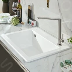 Villeroy & Boch Subway 60 - Fregadero De Cerámica 60x51cm, CeramicPlus, Stone White 330901RW -Cocina Artículos Tienda ca475a88f748eea2758d0b79