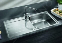 Blanco Classimo - Fregadero 100x50 Cm, Con Control De Desagüe, InFino, Acero Inoxidable Cepillado 525327 -Cocina Artículos Tienda cf4187d0abea1f7a2bf2c344