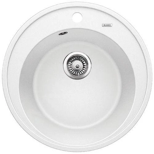Blanco Riona 45 - Fregadero De Silgranite, Diámetro 500 Mm, Blanco 521398 1 Blanco Riona 45 - Fregadero De Silgranite, Diámetro 500 Mm, Blanco 521398