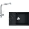 Franke Conjuntos De Cocina - Conjunto G75, Fregadero De Fragranite MRG 611-78 BB Y Grifo Samoa, Negro Mate/cromo 114.0650.574