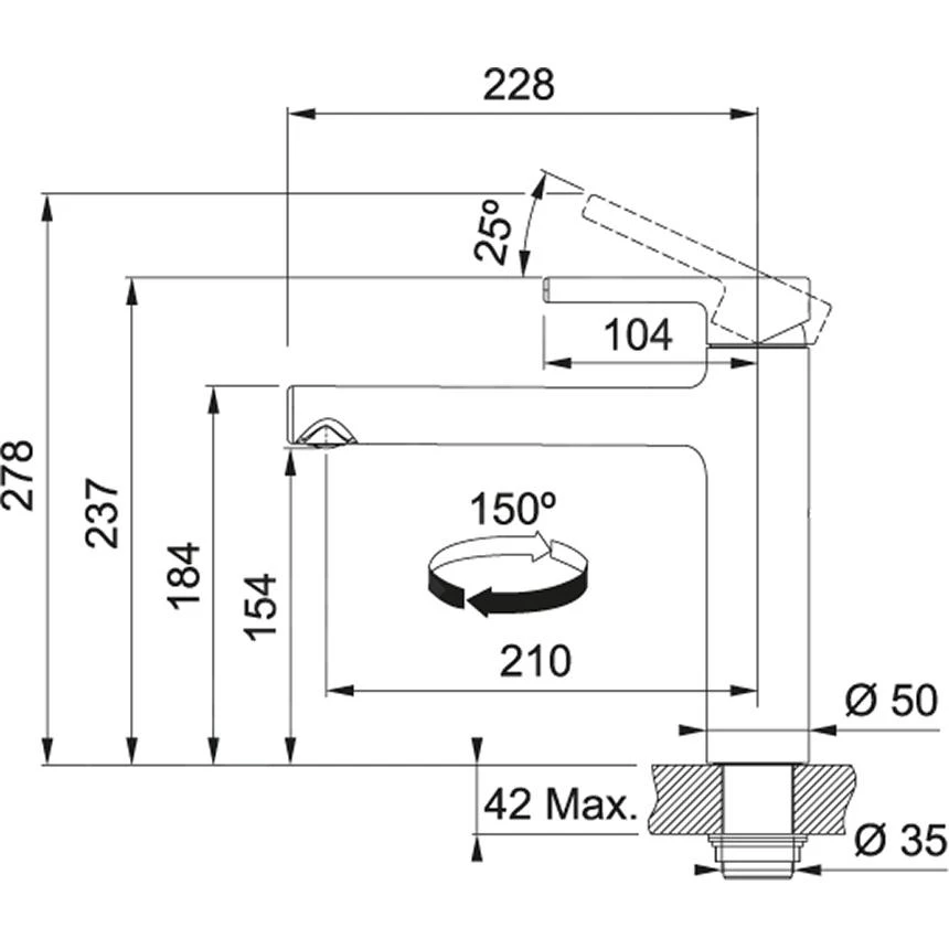 Franke Centro - Grifo De Fregadero FP 0095.901, Negro Mate 115.0621.613 2 Franke Centro - Grifo De Fregadero FP 0095.901, Negro Mate 115.0621.613 - Imagen 2