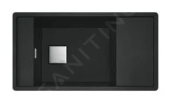 Franke Fresno - Fregadero De Fragranite FSG 611-88, 877x495 Mm, Negro Mate 114.0651.012
