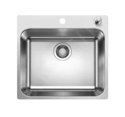 Blanco Supra 500 - Fregadero, 540x500 Mm, Con Control Excéntrico, Acero Inoxidable Cepillado 526355