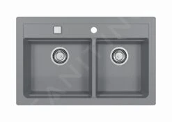 Alveus Atrox - Fregadero De Granito 790x500 Mm, Con Control De Desagüe, Concrete 1132001