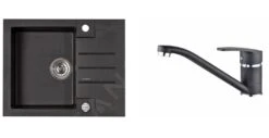 Alveus Conjuntos De Cocina - Conjunto De Fregadero Rock 30 Y Grifo Nina, Carbon SETA042