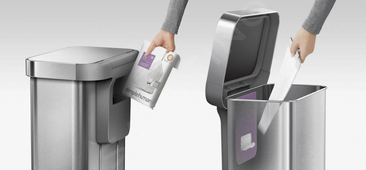 Simplehuman Cubos De Basura - Cubo De Basura Con Bolsillo Para Bolsas, 45 L, Acero Inoxidable Cepillado CW2024 8 Simplehuman Cubos De Basura - Cubo De Basura Con Bolsillo Para Bolsas, 45 L, Acero Inoxidable Cepillado CW2024 - Imagen 8