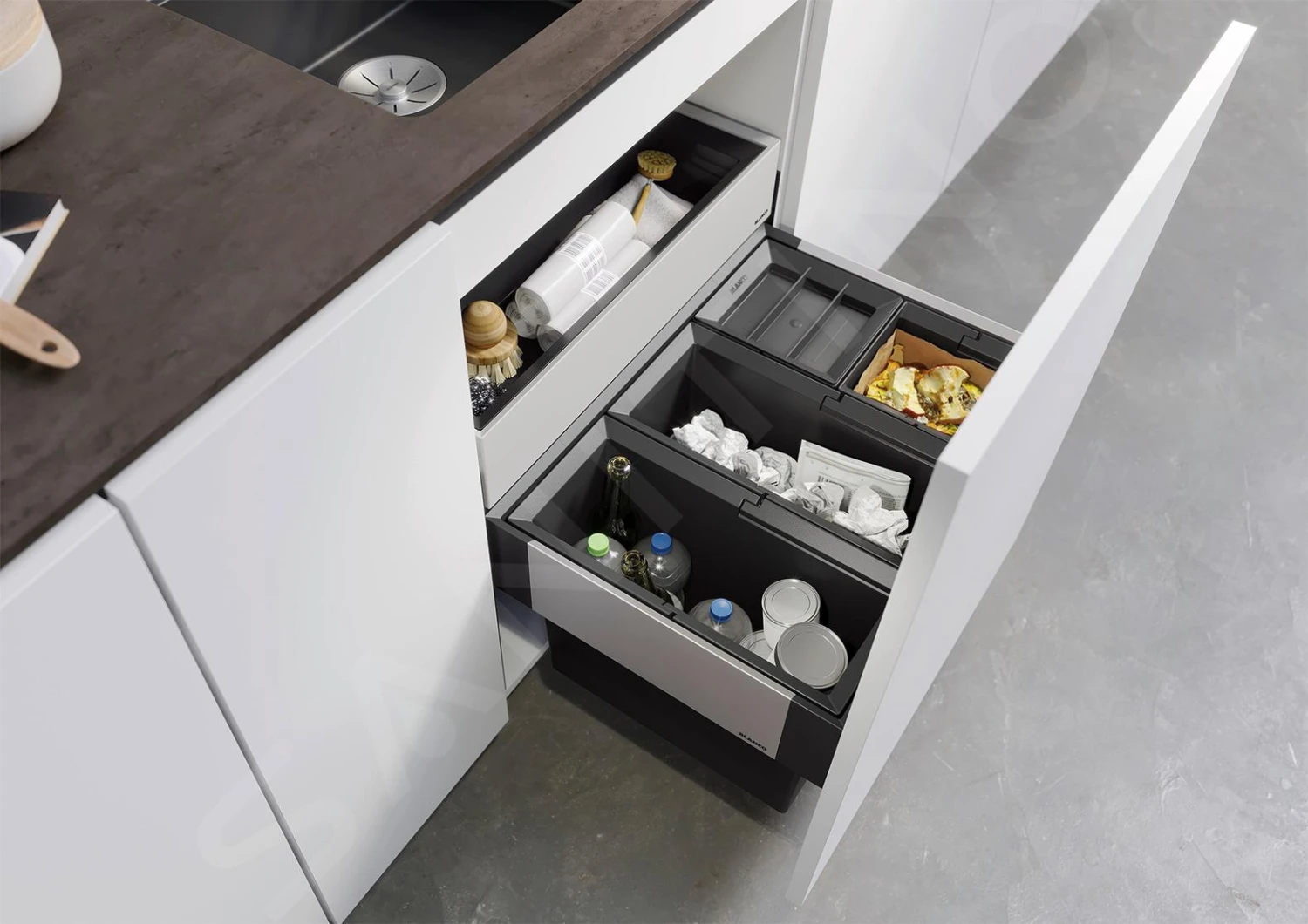 Blanco Select - Cubo De Basura Empotrado, Con Compartimento, Capacidad 42 L 526211 3 Blanco Select - Cubo De Basura Empotrado, Con Compartimento, Capacidad 42 L 526211 - Imagen 3