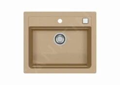Alveus Atrox - Fregadero De Granito 590x500 Mm, Con Control De Desagüe, Beige 1131994
