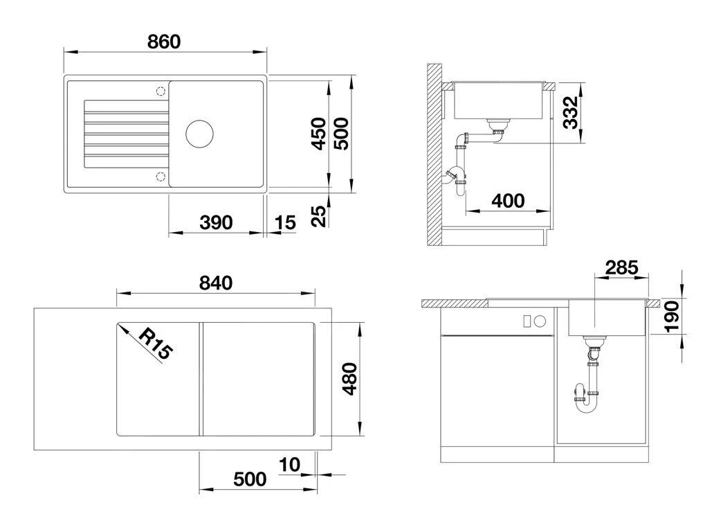 Blanco Zia 5 - Fregadero De Silgranite, 860x500 Mm, Blanco Suave 527204 2 Blanco Zia 5 - Fregadero De Silgranite, 860x500 Mm, Blanco Suave 527204 - Imagen 2