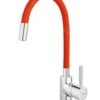 Novaservis Ferro - Grifo De Fregadero Con Brazo Flexible, Rojo/cromo 70710,0CV