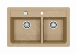 Alveus Atrox - Fregadero De Granito 790x500 Mm, Con Control De Desagüe, Beige 1132000