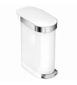 Simplehuman Cubos De Basura - Cubo De Basura Slim 45 L, Blanco CW2069