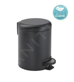 Sapho Accesorios De Baño Gedy - Cubo De Basura Potty 3 L, Soft Close, Negro Mate 320914