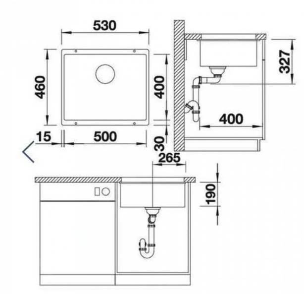 Blanco Rotan 500 - Fregadero De Silgranite, 530x460 Mm, Blanco 523076 2 Blanco Rotan 500 - Fregadero De Silgranite, 530x460 Mm, Blanco 523076 - Imagen 2