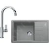 Franke Conjuntos De Cocina - Conjunto De Cocina G115, Fregadero De Fragranite BSG 611-62, Piedra Gris + Grifo FP 0408.031, Cromo 114.0440.670