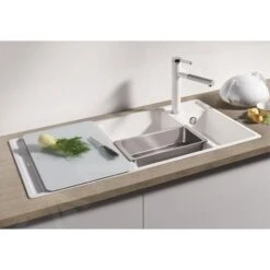 Blanco Accesorios - Tabla De Cortar Axia III, 497x350 Mm, Cristal/blanco 234045 -Cocina Artículos Tienda f207366fda4120edbcf68827