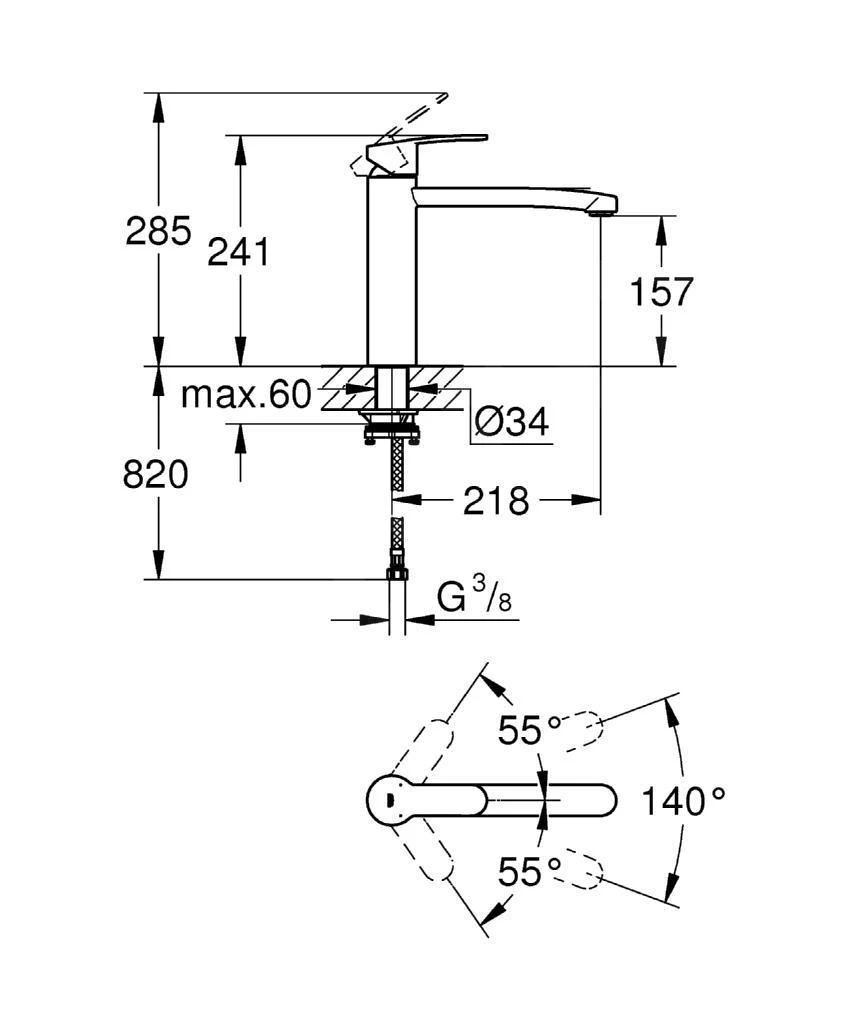 Grohe Eurostyle Cosmopolitan - Grifo Monomando De Fregadero, Cromo 31159002 2 Grohe Eurostyle Cosmopolitan - Grifo Monomando De Fregadero, Cromo 31159002 - Imagen 2
