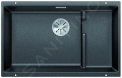 Blanco Subline 700 - Fregadero De Silgranite, 730x460 Mm, Seno Del Fregadero A La Izquierda, Negro 526004