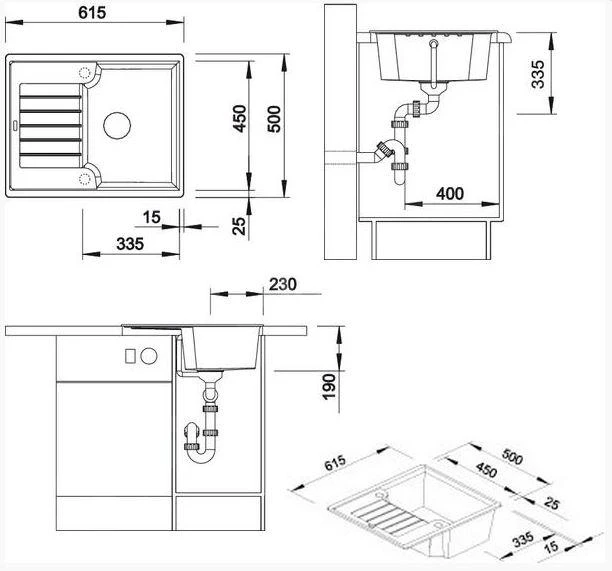 Blanco Zia 40 - Fregadero De Silgranite, 615x500 Mm, Negro 526006 2 Blanco Zia 40 - Fregadero De Silgranite, 615x500 Mm, Negro 526006 - Imagen 2
